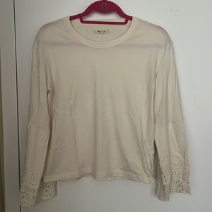 Madewell Cream Eyelet Sleeve Top